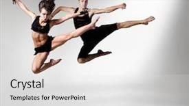  Presentation with ballet - Presentation consisting of ballet dancer in rehearsal background and a light gray colored foreground