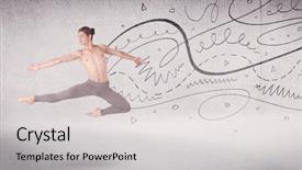  Presentation with art dance - Presentation theme with ballet dancer performing art dance background and a light gray colored foreground