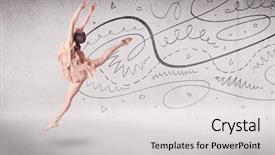  Presentation with art dance - Slides with ballet dancer performing art dance background and a light gray colored foreground