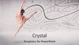  Presentation with art dance - Slide set featuring ballet dancer performing art dance background and a light gray colored foreground