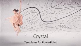  Presentation with art dance - PPT layouts consisting of ballet dancer performing art dance background and a light gray colored foreground