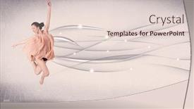  Presentation with dance - Slides having ballet dancer performing modern dance with abstract lines concept on background background and a lemonade colored foreground