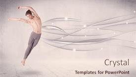  Presentation with dance - Beautiful PPT theme featuring ballet dancer performing modern dance with abstract lines concept on background backdrop and a lemonade colored foreground