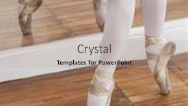  Presentation with ballet - PPT theme enhanced with ballet dancer performing pointe on wooden floor background and a mint green colored foreground