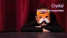  Presentation with ballet - Beautiful PPT theme featuring ballet dancer wearing mask sleeping backdrop and a  colored foreground