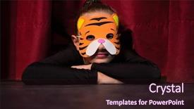  Presentation with new client interview wearing mask - Colorful slide deck enhanced with ballet dancer wearing mask sleeping backdrop and a  colored foreground