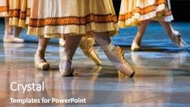  Presentation with ballet - Beautiful presentation theme featuring ballet dancers in slippers backdrop and a coral colored foreground