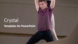  Presentation with ballet - Audience pleasing theme consisting of ballet partners dancing gracefully together in the ballet studio backdrop and a dark gray colored foreground