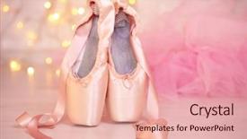  Presentation with ballet - Cool new PPT theme with ballet pointe shoes on floor backdrop and a lemonade colored foreground