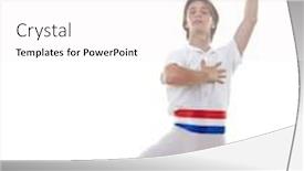 Presentation with ballet - Beautiful slide deck featuring ballet pose performed by a young male ballet dancer on white backdrop and a white colored foreground