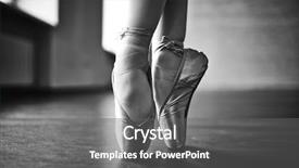  Presentation with ballerina - Audience pleasing slides consisting of ballet shoes - feet of dancing ballerina backdrop and a gray colored foreground