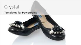  Presentation with fashion shoes - Presentation theme featuring ballet shoes in fashion concept background and a white colored foreground