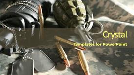  Presentation with military - Beautiful slide deck featuring ballistic - military set on camouflage clothing backdrop and a tawny brown colored foreground