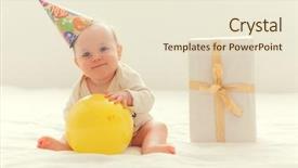  Presentation with first birthday - Amazing presentation theme having ballon - baby celebratng first year birthday backdrop and a lemonade colored foreground