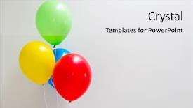  Presentation with gold and silver balloons - Amazing presentation theme having ballon - bunch of balloons backdrop and a  colored foreground