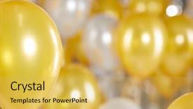  Presentation with gold and silver balloons - Theme consisting of ballon - golden and silver balloons background background and a yellow colored foreground