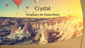  Presentation with air - Colorful slide deck enhanced with ballon - hot air balloons flying backdrop and a yellow colored foreground