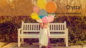  Presentation with vintage - Cool new presentation theme with ballon - vintage foto of sitting carefree backdrop and a gold colored foreground