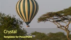  Presentation with serengeti africa - Beautiful theme featuring ballon in serengeti in africa backdrop and a tawny brown colored foreground