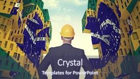  Presentation with abstract 3d construction - Colorful PPT theme enhanced with ballon man - architect look abstract brazilian favela backdrop and a tawny brown colored foreground