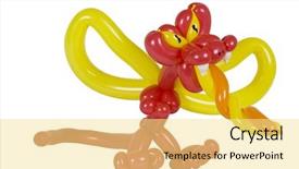  Presentation with dragon - Slides with balloon animal dragon with fire background and a blonde colored foreground