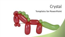  Presentation with animal tissue - Beautiful PPT theme featuring balloon animal pony with christmas backdrop and a  colored foreground