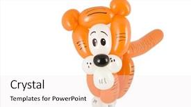  Presentation with balloon - Slide deck enhanced with balloon animal tiger background and a sky blue colored foreground