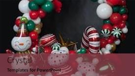  Presentation with balloon - Audience pleasing slides consisting of balloon-arch-like-beautiful-decoration backdrop and a tawny brown colored foreground