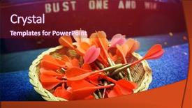  Presentation with carnival - Presentation design enhanced with balloon dart game background and a tawny brown colored foreground