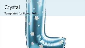  Presentation with balloon - PPT theme with balloon font with stars part background and a light blue colored foreground