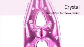  Presentation with balloon - Beautiful presentation design featuring balloon font with stars part of full set upper case letters backdrop and a lavender colored foreground