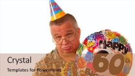  Presentation with balloon - Audience pleasing slide set consisting of balloon for a 60th birthday backdrop and a coral colored foreground