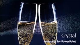 Presentation with spotlight - Cool new presentation theme with balloon glow - two glasses of champagne backdrop and a navy blue colored foreground