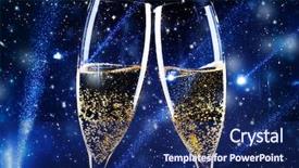  Presentation with glow - Presentation enhanced with balloon glow - two glasses of champagne background and a navy blue colored foreground