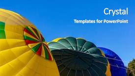  Presentation with launch - Audience pleasing theme consisting of balloon launch at a local backdrop and a cobalt blue colored foreground