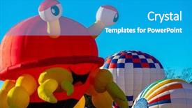  Presentation with launch - Cool new presentation with balloon launch at a local backdrop and a teal colored foreground