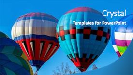  Presentation with launch - Amazing PPT theme having balloon launch at a local backdrop and a teal colored foreground