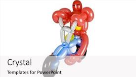  Presentation with rider - Slide deck consisting of balloon motorcycle and robot rider background and a white colored foreground