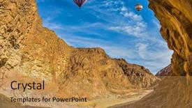  Presentation with animated hot air ballon - Cool new PPT theme with balloon over the hot desert backdrop and a gold colored foreground