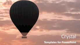  Presentation with cappadocia - Presentation consisting of balloon-silhouette-in-the-sunrise background and a coral colored foreground