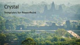  Presentation with cambodia - Audience pleasing presentation theme consisting of balloon with angkor wat backdrop and a  colored foreground
