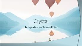  Presentation with flight - Cool new slide set with balloons-above-travel-natural-background backdrop and a cool aqua colored foreground