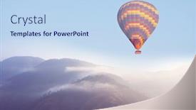  Presentation with balloons - Presentation design consisting of balloons-above-travel-natural-background background and a light blue colored foreground