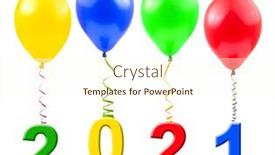  Presentation with 2021 - Amazing slide set having balloons-and-2021-isolated backdrop and a cream colored foreground