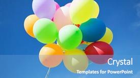  Presentation with colorful celebration - Presentation design with balloons and celebration concept - lots background and a teal colored foreground