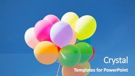  Presentation with colorful celebration - Amazing presentation theme having balloons and celebration concept - lots backdrop and a teal colored foreground