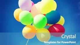  Presentation with colorful celebration - Amazing presentation theme having balloons and celebration concept - lots backdrop and a teal colored foreground