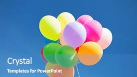  Presentation with colorful celebration - Colorful slide set enhanced with balloons and celebration concept - lots backdrop and a teal colored foreground