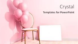  Presentation with corner - Slide set enhanced with balloons-and-chair background and a pink colored foreground