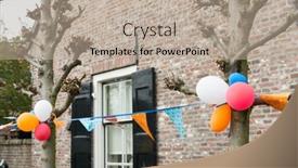  Presentation with balloons - Beautiful slide set featuring balloons-and-flags-for-kingsday backdrop and a mint green colored foreground